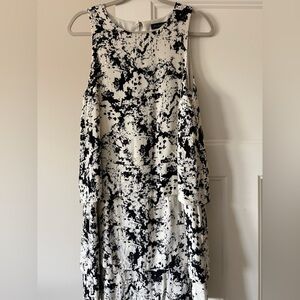 Banana Republic Black and White Splash Print Tank Dress